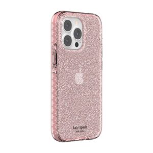 kate spade new york Ultra Defensive Hardshell Case for iPhone 13 Pro - Pink Translucent Glitter Wash