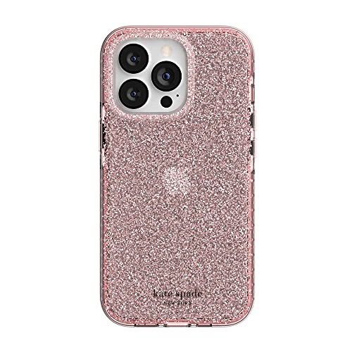 kate spade new york Ultra Defensive Hardshell Case for iPhone 13 Pro - Pink Translucent Glitter Wash