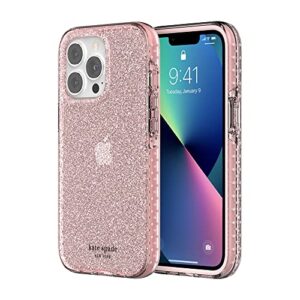 kate spade new york Ultra Defensive Hardshell Case for iPhone 13 Pro - Pink Translucent Glitter Wash
