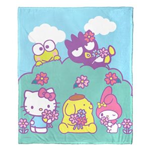 northwest sanrio hello kitty silk touch throw blanket, 50″ x 60″, springtime friends