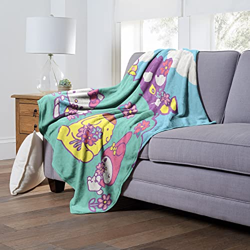 Northwest Sanrio Hello Kitty Silk Touch Throw Blanket, 50" x 60", Springtime Friends