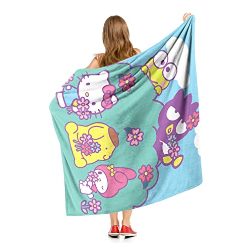 Northwest Sanrio Hello Kitty Silk Touch Throw Blanket, 50" x 60", Springtime Friends