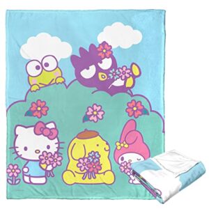 Northwest Sanrio Hello Kitty Silk Touch Throw Blanket, 50" x 60", Springtime Friends