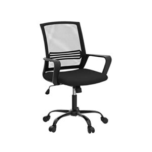 office chair, desk chair home office chair mesh computer chair ergonomic office chair with lumbar support armrests, mid back task chair adjustable swivel rolling chair for home office, living room