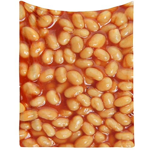 Baked Beans Blanket Throw Super Soft and Cozy Blankets for Home Decoration, Couch, Bed, Sofa 40"x30" Extra Small for Pets for All Seasons