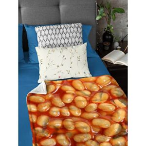 Baked Beans Blanket Throw Super Soft and Cozy Blankets for Home Decoration, Couch, Bed, Sofa 40"x30" Extra Small for Pets for All Seasons