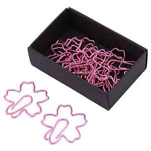 flower sakura paper clips paperclips creative cute paper clips for paper non skid usually for office school book notebook document organizing and so on (12 pieces – pink)