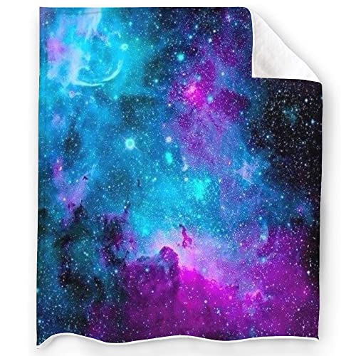 Purple Galaxy Blanket Super Soft and Warm Flannel Star Throw Blankets for Couch Sofa Galaxy Gifts for Kids Adults Men Women