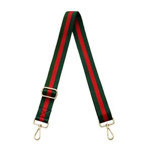 oulario purse strap replacement crossbody wide strap compatible with gc bags (color 24 – green red green stripe)