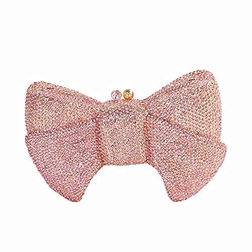 DJBM Sweet Bow Rhinestone Crystal Evening Clutch Diamond Evening Bags Purses and Handbags for Women Formal Party Wedding