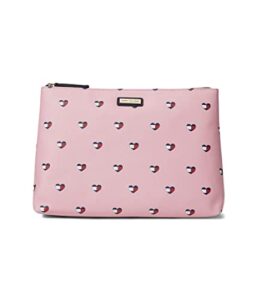 tommy hilfiger cosmalletic large zip pouch flag heart critter pvc cupid pink one size