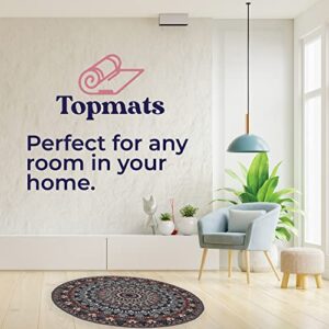 TopMats Round Area Rug - Modern Premium Indoor and Outdoor Durable Round Rug for Kitchen, Bedroom, Bathroom, Living Room, or Fireplace. Non-Skid, Washable, and Easy to Clean - 24in (Stainglass)