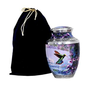 HLC Handcrafted Humming Bird Urn for Human Ashes - Adult Funeral Cremation Urn Handcrafted - Affordable Urn for Ashes (Adult (200 lbs) – 10.5 x 6 “, Decorative Cremation Urn)