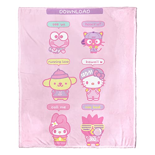 Northwest Sanrio Hello Kitty Silk Touch Throw Blanket, 50" x 60", Texting