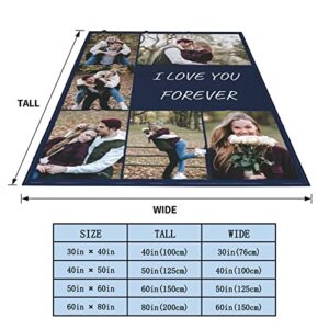Dipopizt Custom Blanket with Photo Personalized Picture Text Blanket Customized Sofa Throw Blanket Personalized cobijas Funny Gifts for Valentines,Boyfriend,Dad,Mom,Friends,New Year,Birthday