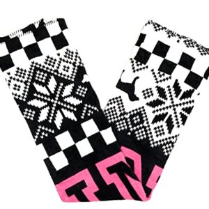 Victoria's Secret Pink Soft Fleece Blanket, Black/White Snowflake