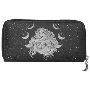 Ro Rox Selene Wallet Moon Phase Goddess Witchcraft Wicca Goth Faux Leather Purse