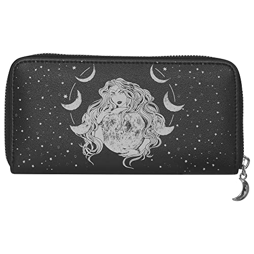 Ro Rox Selene Wallet Moon Phase Goddess Witchcraft Wicca Goth Faux Leather Purse