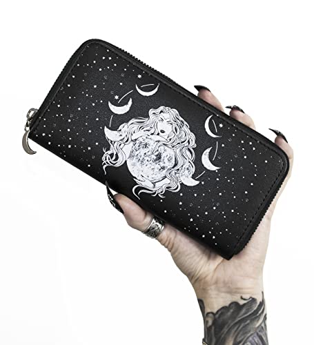 Ro Rox Selene Wallet Moon Phase Goddess Witchcraft Wicca Goth Faux Leather Purse