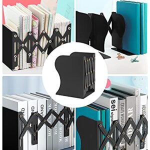 MSDADA Adjustable Bookends, Bookends for Heavy Book, Expandable Book Organizer for Office, School, Libraries, Extends up to 19 inches (Black)