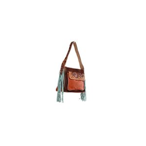 ARIAT Women's Lorelei Tote Calf Hair Tooled Tan Crossbody Bag