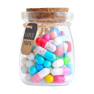 capsule letters message in a bottle, romantic love capsule pills gift for boyfriend husband girlfriend wife friend birthday christmas anniversary valentine day father day