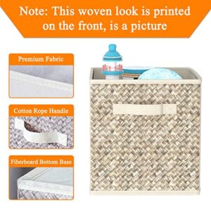 Wisdom Star 6 Pack Fabric Storage Cubes with Handle, Foldable 11 Inch Cube Storage Bins, Storage Baskets for Shelves, Storage Boxes for Organizing Closet Bins
