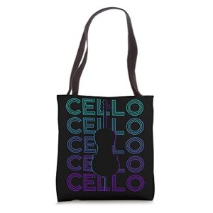cello cellist retro tote bag