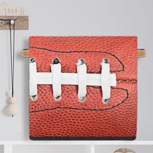 Football Lace Storage Basket Bins for Organizing Pantry/Shelves/Office/Girls Room, Sport Print Storage Cube Box with Handles Collapsible Toys Organizer 13x13 (13x13 inch, Football Lace)