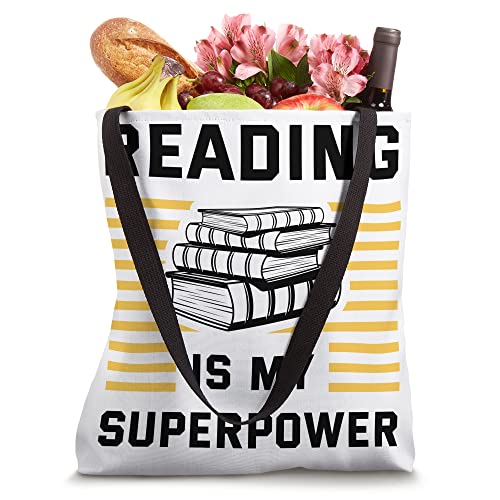 Reading Is My Super Power Reader Books Novel Lecture Book Tote Bag