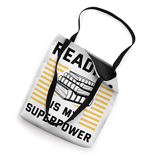 Reading Is My Super Power Reader Books Novel Lecture Book Tote Bag