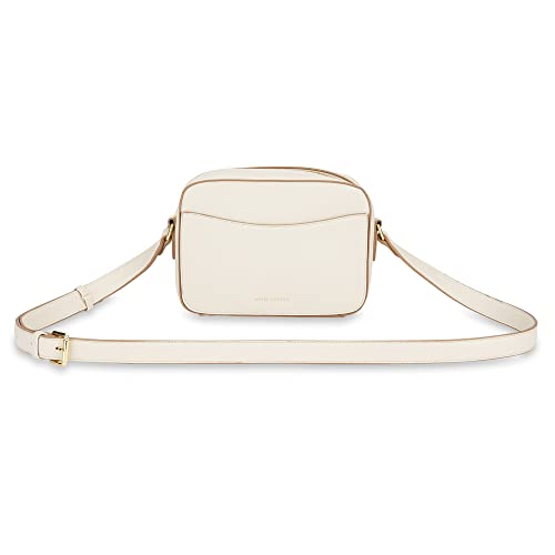 KATIE LOXTON Cara Womens Soft Pebble Vegan Leather Adjustable Strap Crossbody Handbag Satchel Purse Off White