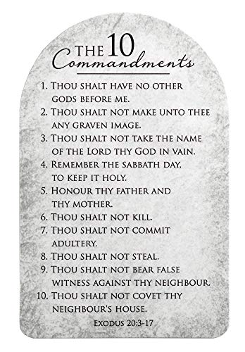 The 10 Commandments Textured White 2.5 x 4 Cardstock Bookmark Pack of 12