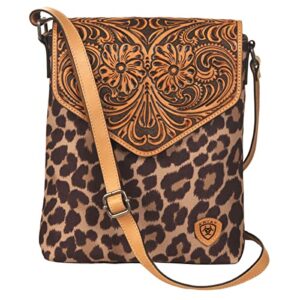 ariat women’s tooled leopard crossbody bag