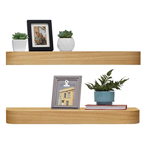 MELANNCO Modern Chunky Floating Wall Shelves for Bedroom, Living Room, Nursery, Office, Set of 2, 20 Inch