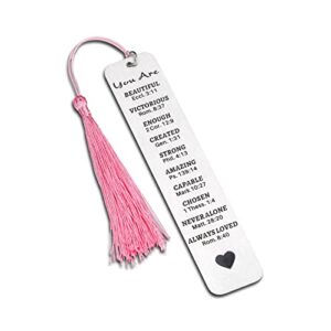 inspirational christian bookmark gifts for women christmas stocking stuffers bible verse christian gift for book lovers girls daughter birthday you are beautiful friends religious church bulk gifts