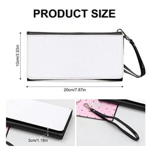 Sublimation Heat Transfer Wallet Blank, Fashion Ladies Leather Clutch Wallets, Large Capacity Secure Buckle Leather Clutch Wallet, Wristlet Bag, DIY Craft Long Purse for Women Girl Gift