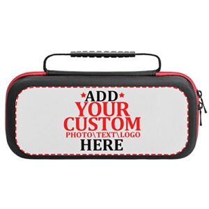 Custom Carrying Case for Switch Personalized Carrying Storage Case with 20 Games Cartridges Add Your Photo Text Portable Travel Carry Case Shell Pouch for Console Accessories