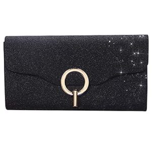 nhicdns clutch purses for women evening bags envelope clutch handbags wedding party prom purse black