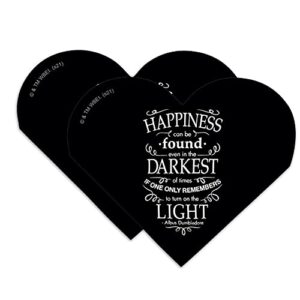 harry potter happiness quote heart faux leather bookmark – set of 2