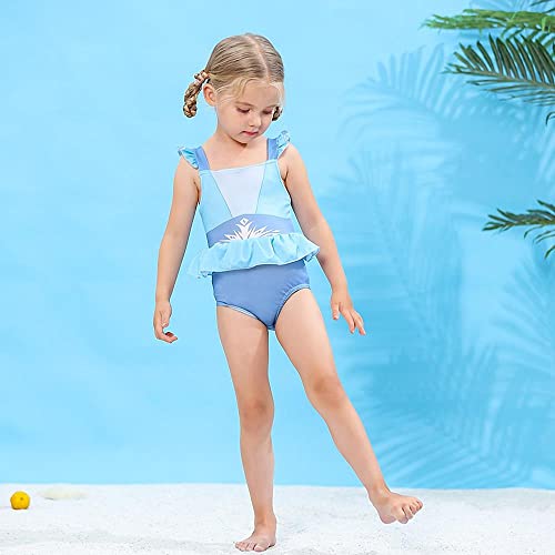 Dressy Daisy Toddler Girls Snow Queen One Piece Swimsuit Swimwear Swimming Bathing Suit Princess Swim Wear Size 4T, Blue