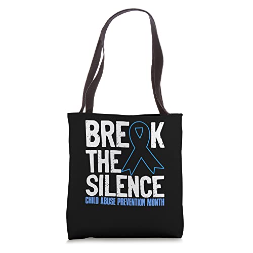 Break The Child Abuse Silence Prevention Month Blue Ribbon Tote Bag