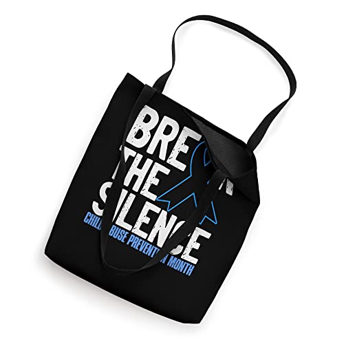 Break The Child Abuse Silence Prevention Month Blue Ribbon Tote Bag