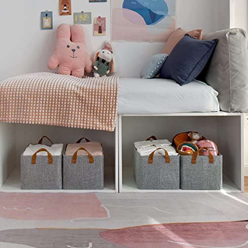 GRANNY SAYS Bundle of 4-Pack Fabric Storage Bins & 2-Pack Rectangle Storage Bins with Metal Frame