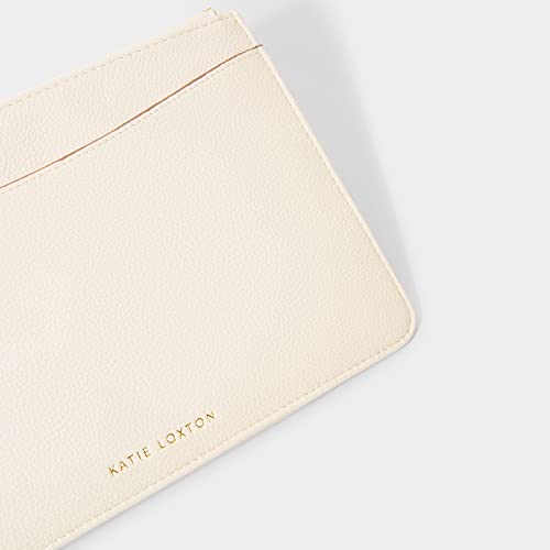 KATIE LOXTON Cara Womens Medium Vegan Leather Slip Pocket Clutch Handbag Pouch Off White