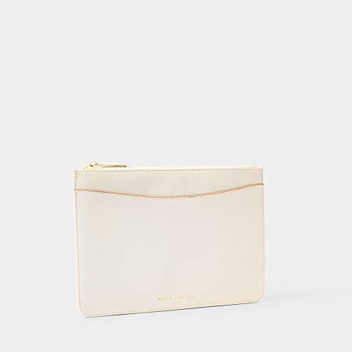 KATIE LOXTON Cara Womens Medium Vegan Leather Slip Pocket Clutch Handbag Pouch Off White