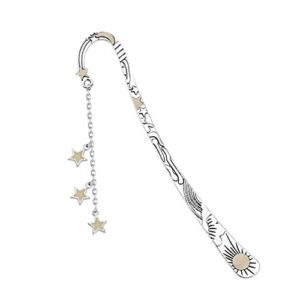 gzrlyf moon and stars bookmark glow in the dark bookmark luminous book markers metal book lover gifts (luminous bookmark)