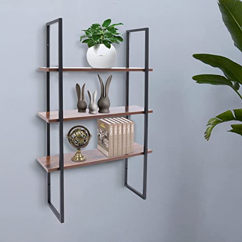 TFCFL 3 Tier Floating Shelves Wall-Mounted Shelf Rustic Geometric Wall Shelf DIY Design Storage Shelf for Living Room Study Bathroom