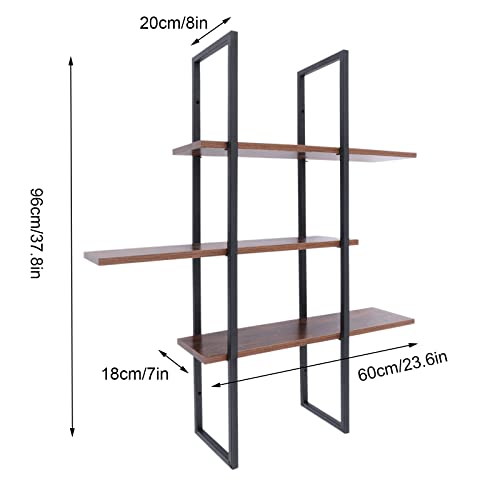 TFCFL 3 Tier Floating Shelves Wall-Mounted Shelf Rustic Geometric Wall Shelf DIY Design Storage Shelf for Living Room Study Bathroom