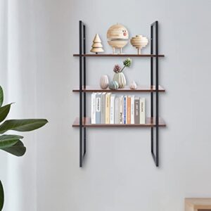 TFCFL 3 Tier Floating Shelves Wall-Mounted Shelf Rustic Geometric Wall Shelf DIY Design Storage Shelf for Living Room Study Bathroom